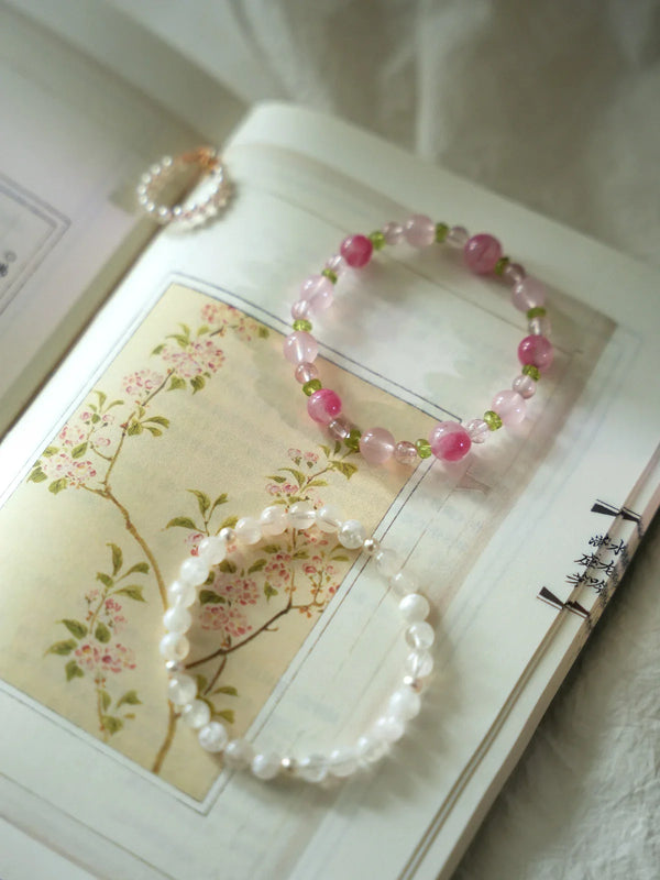 Peach Blossom Crystal Healing Bracelet