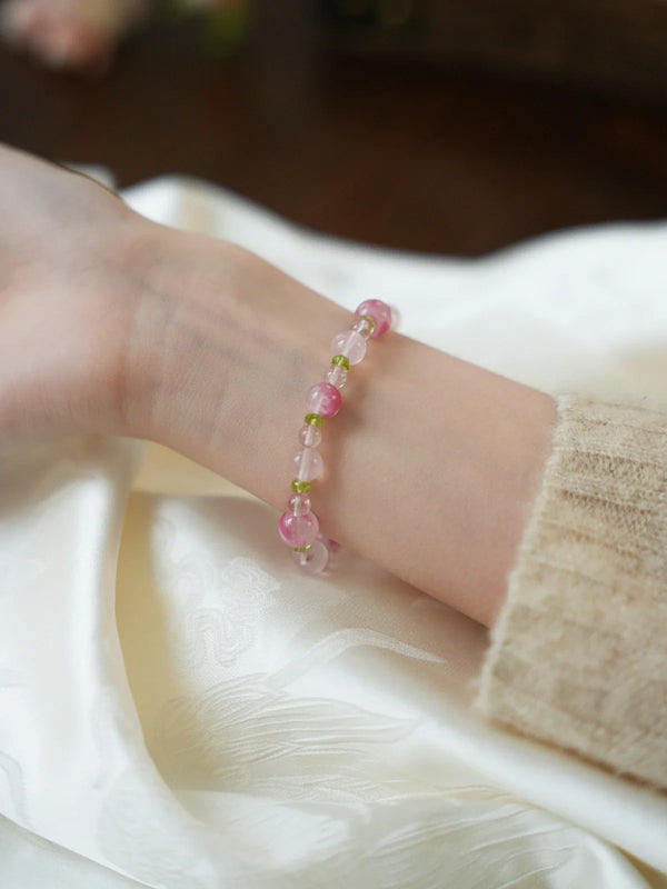 Peach Blossom Crystal Healing Bracelet
