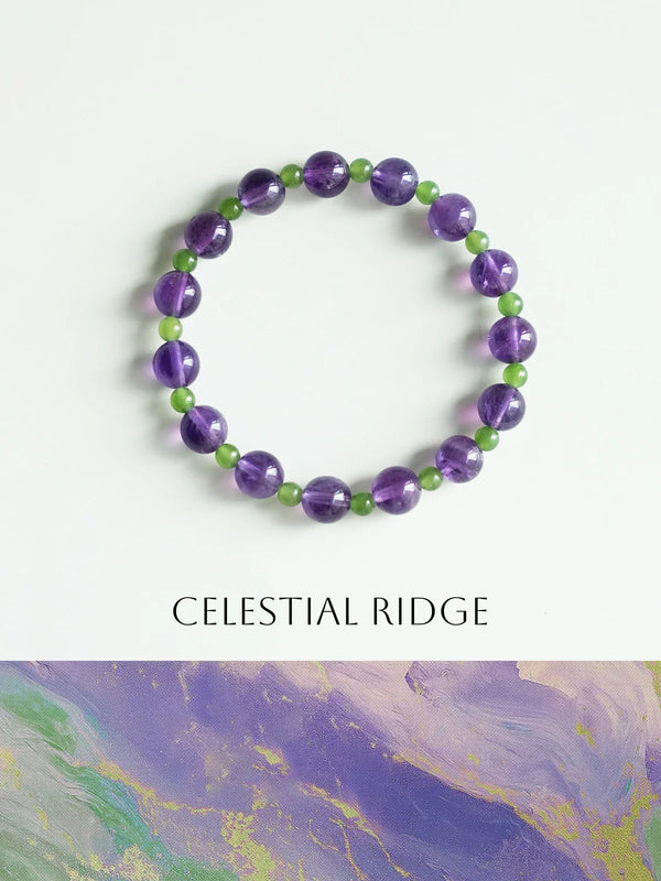 Celestial Ridge Amethyst & Jade Intentional Bracelet