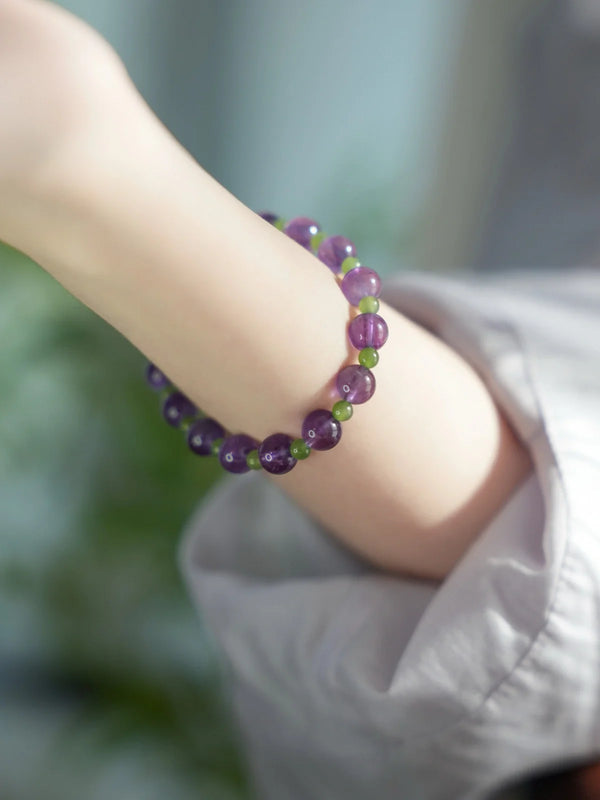 Celestial Ridge Amethyst & Jade Intentional Bracelet