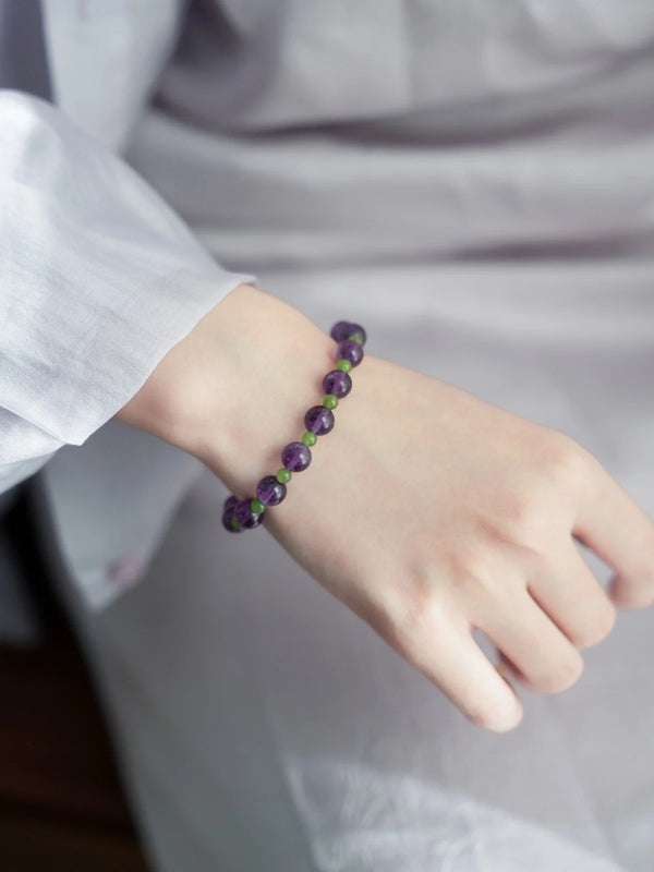 Celestial Ridge Amethyst & Jade Intentional Bracelet
