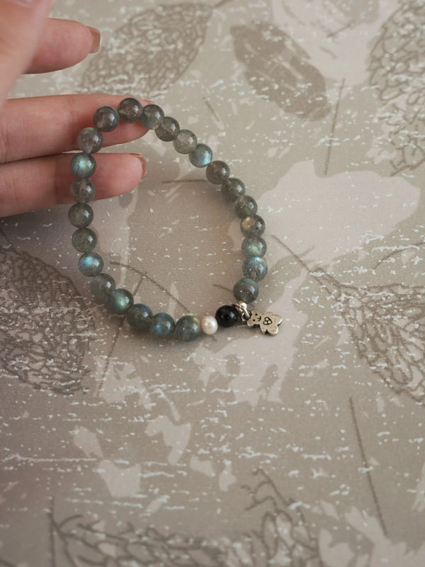 Aurora Veil Moonstone & Amber Intentional Bracelet