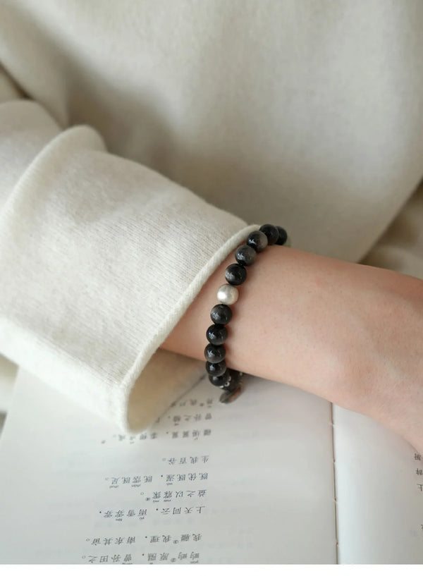 Ink Feather Crystal Healing Bracelet