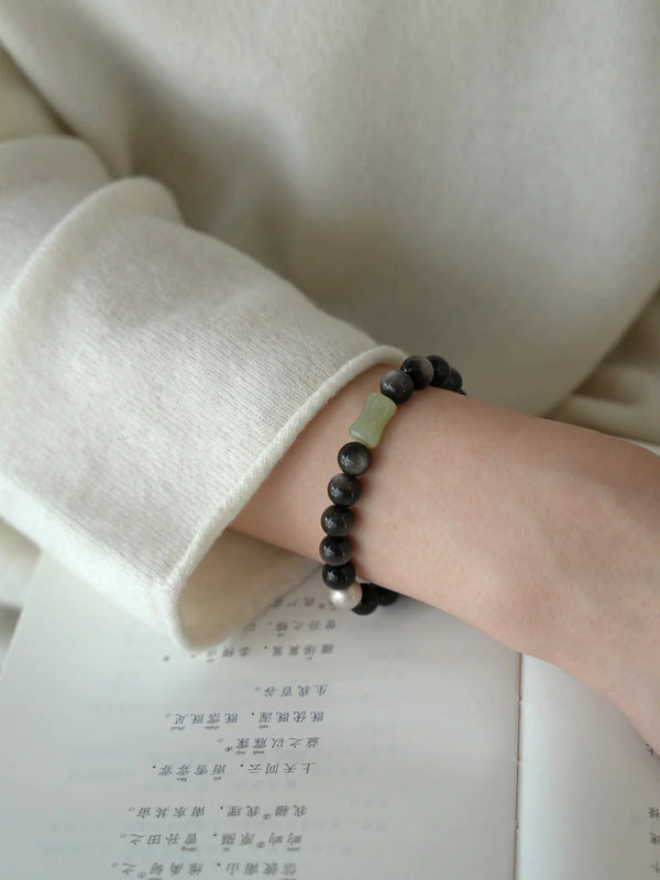 Ink Feather Crystal Healing Bracelet