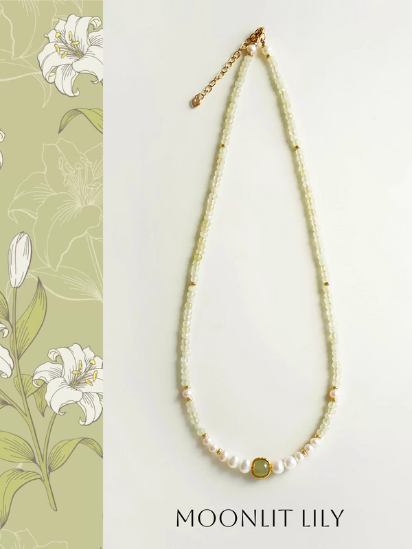 Moonlit Lily Crystal Healing Necklace