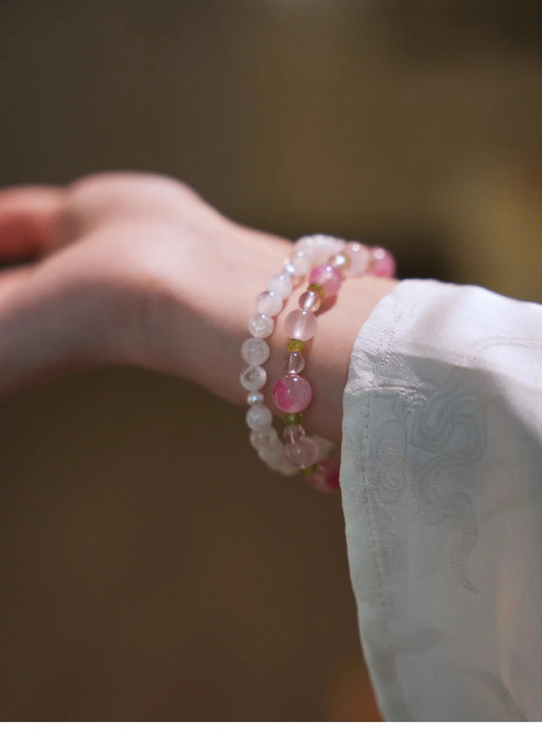 Peach Blossom Crystal Healing Bracelet